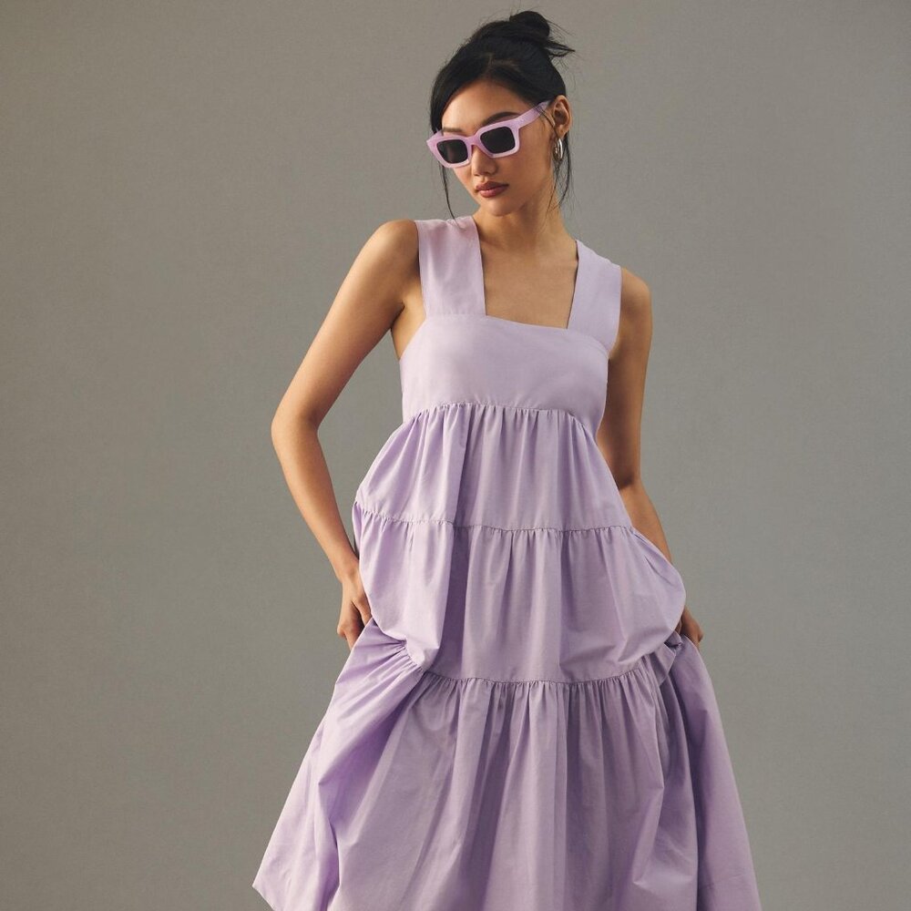 Anthropologie Helena Square-neck Babydoll Dress